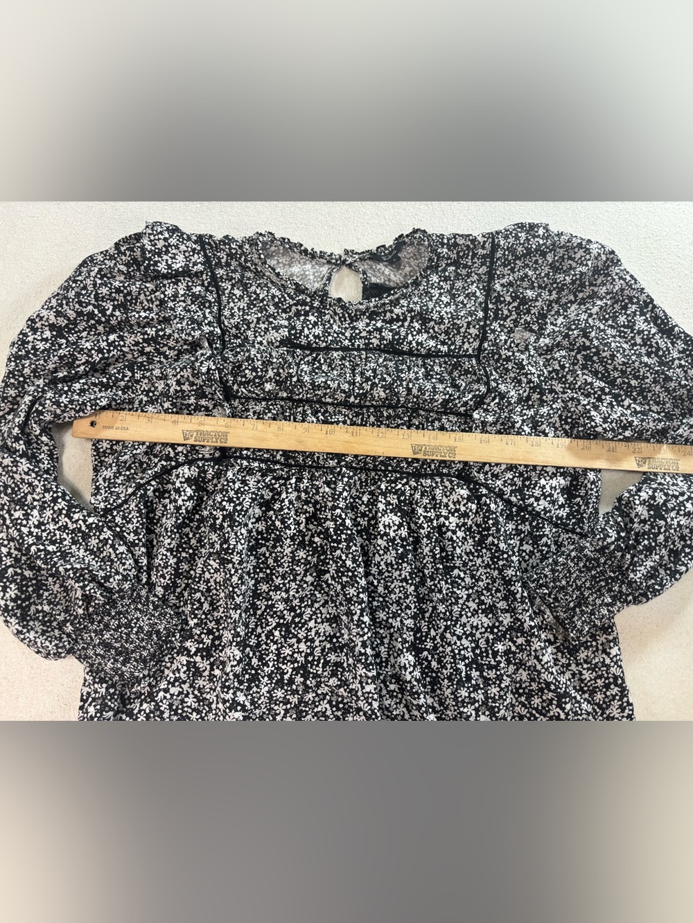 Rails Kadi Blouse Large Onyx Meadow Floral Ruffle Boho Long Sleeve Top - Picture 4 of 8